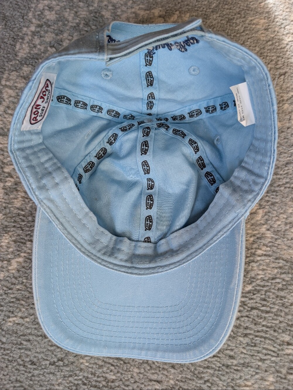 Ron Jon Light Blue Minimalist Palm Tree Logo Beach Cap - Adjustable Velcro - Picture 3 of 7